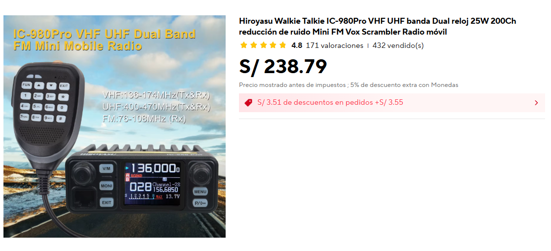 Hiroyasu IC-980 PRO en AliExpress