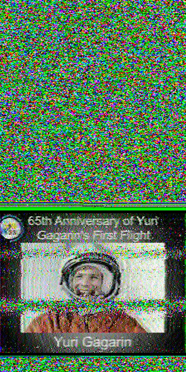 imagen sstv obtenida desde iss con antena dualband 105 grados